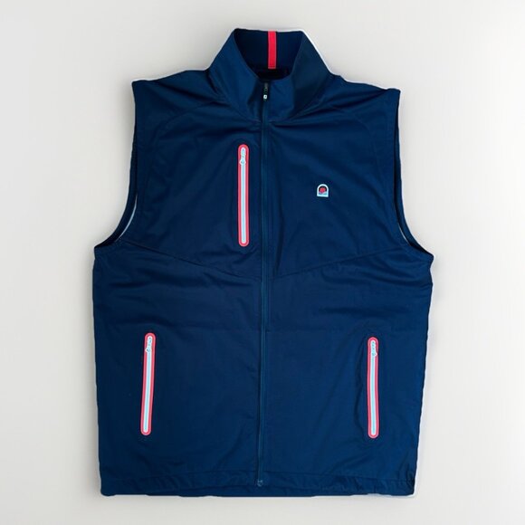 FootJoy TempoSeries Lightweight Softshell Golf Vest Men's Size Medium Blue Red - Picture 1 of 11